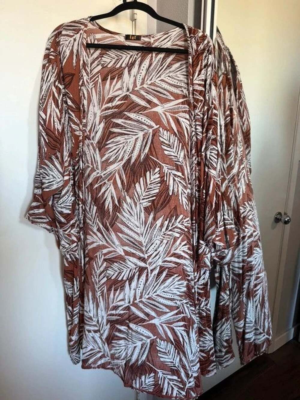 LUZ | 3XL | Tropical Print Rayon Beach Cover-Up with Side Slits